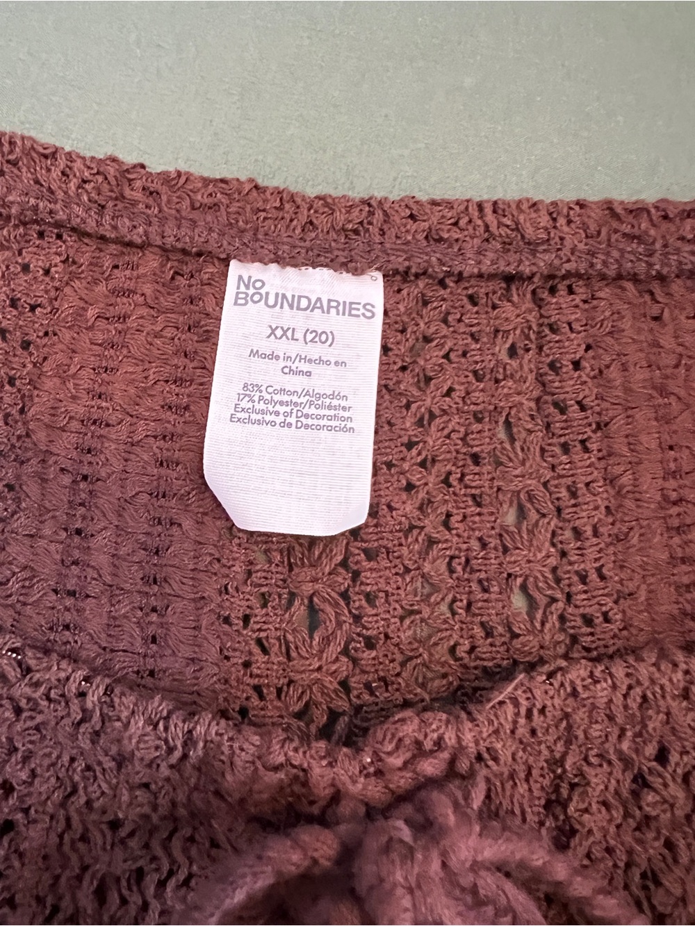 No Boundaries Crochet Cover-Up skirt Brown